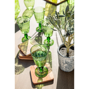 J-Line dessous de verre Carré Acacia - bois - naturel - 4 pièces