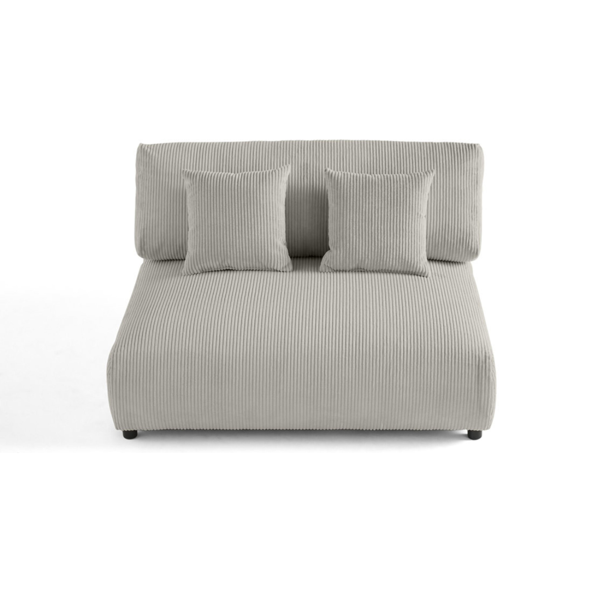 Garance - module d'assise 2 places - en velours côtelé - Gris clair