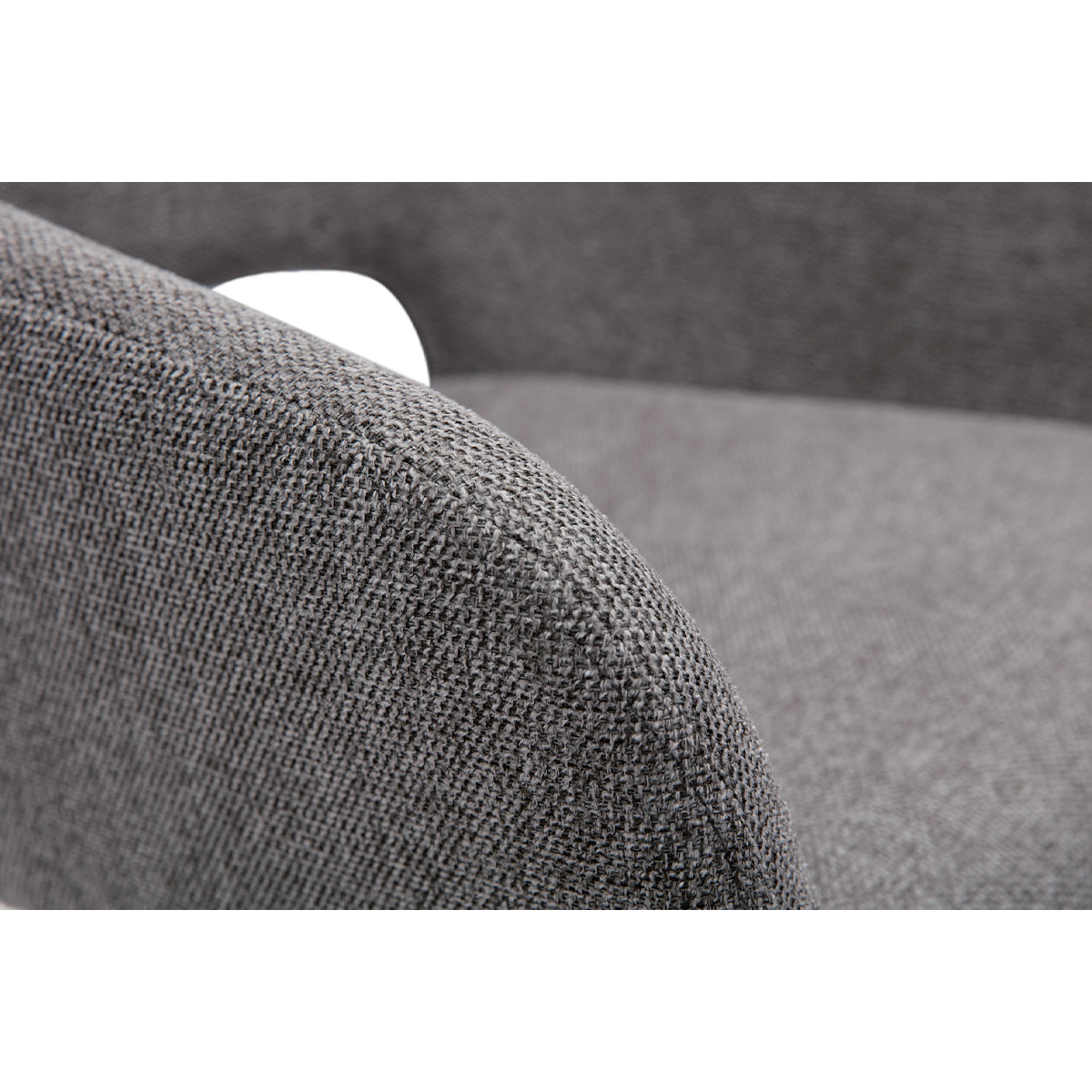 Chaises en tissu effet velours texturé gris et métal noir (lot de 2) LAURETTE