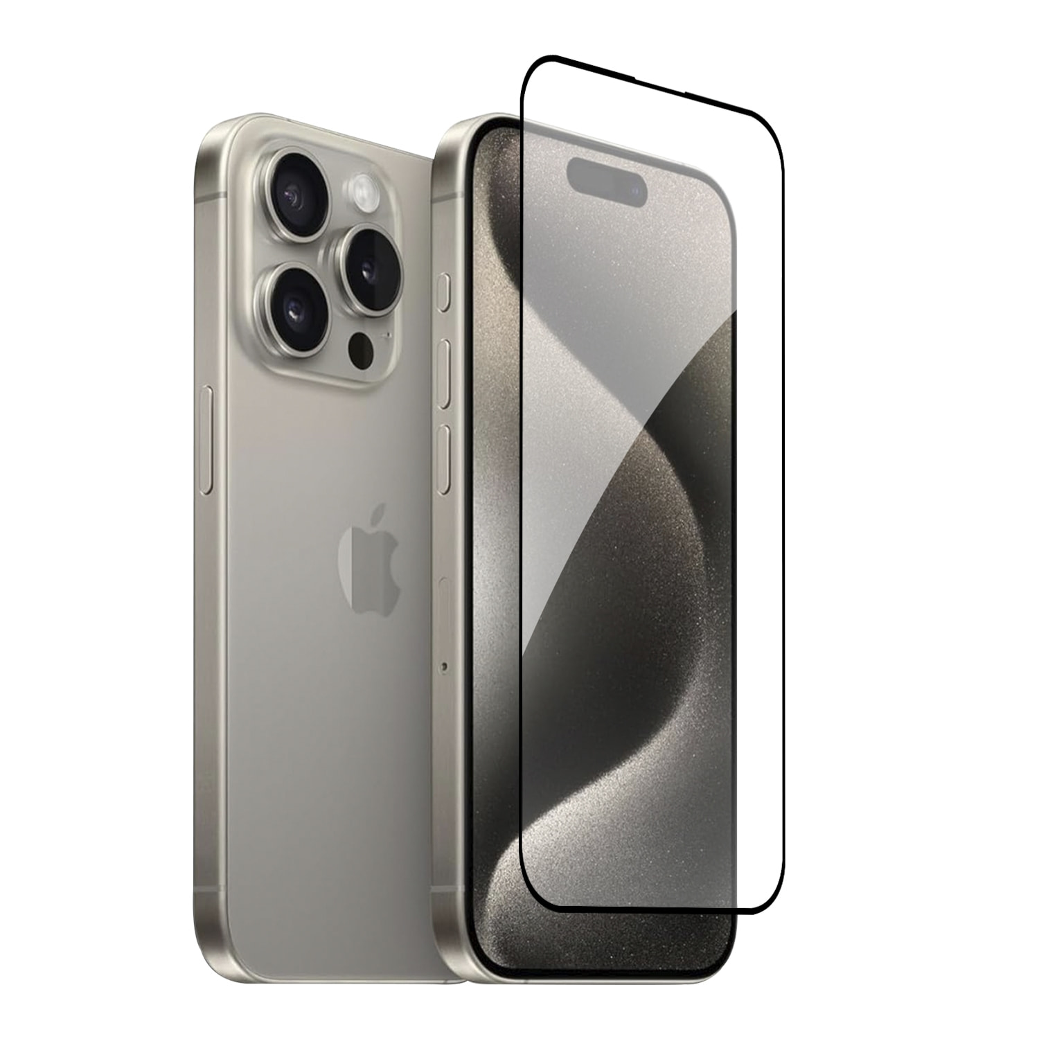 DAM Proteggi schermo in vetro temperato  a copertura totale per iPhone 15 Pro Max 7,15x0,06x15,5 cm. Colore trasparente