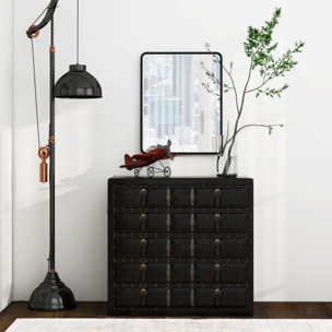 Miroir mural rectangulaire L.40 x H.50 cm cadre métal noir