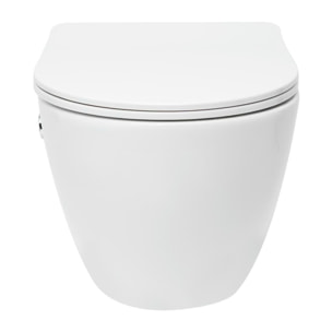 Fusion WC japonais suspendu sans bride, chasse d'eau Vortex + abattant SoftClose, blanc (SATFUS11BFC)