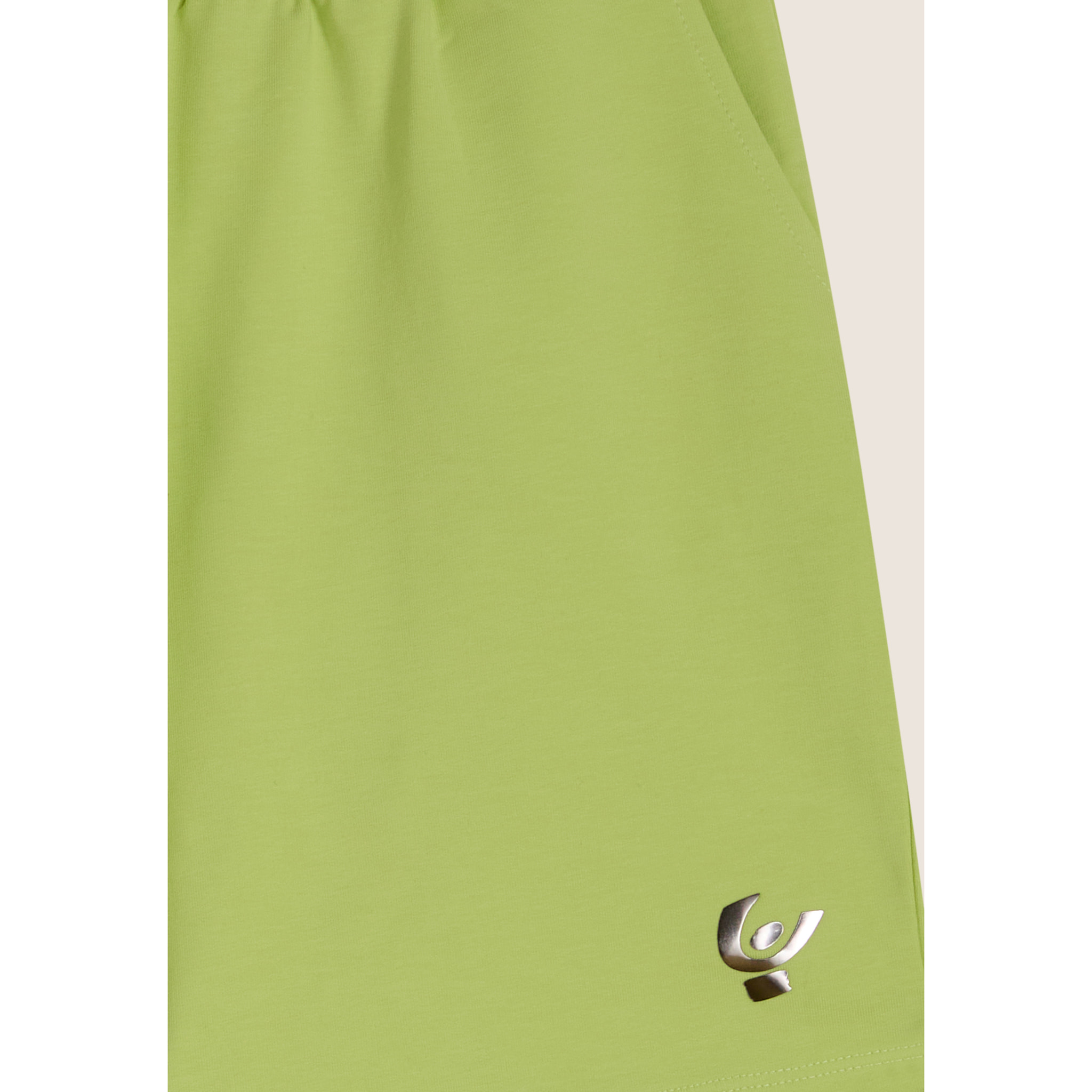 Pantaloni corti Bambina in Cotone con Logo Argento