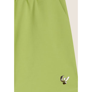 Pantaloni corti Bambina in Cotone con Logo Argento