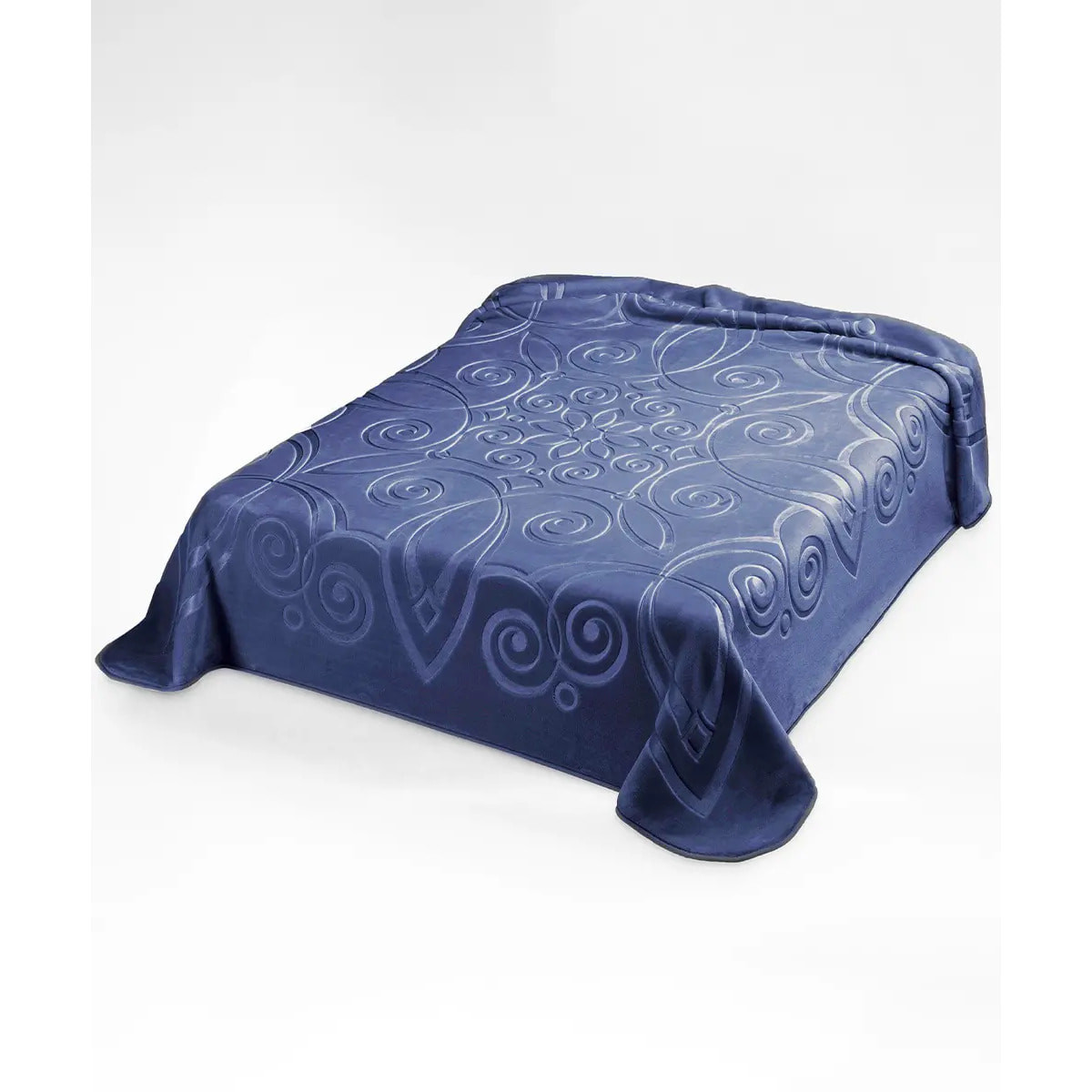 Coperta Plaid Blu Navy in tinta unita con morbido pile di poliestere
