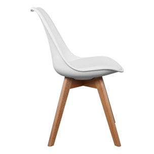 Chaise Scandinave Coque Rembourree Blanc - Lot De 4