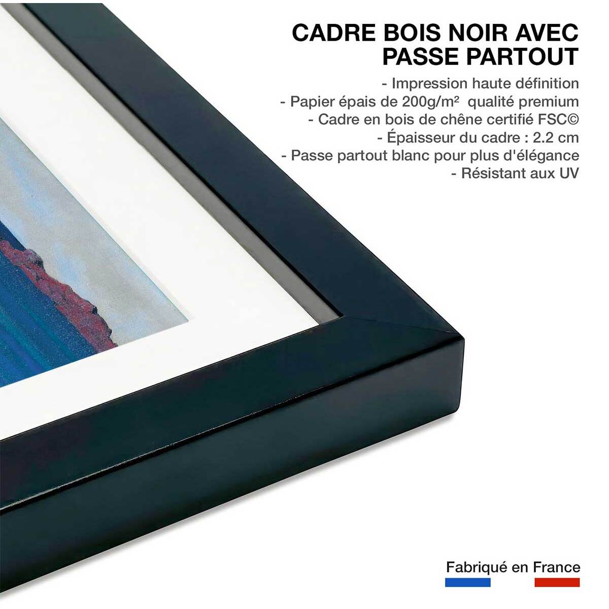 Poster Baie de Tregastel - Felix Valloton Affiche + cadre en bois - Noir