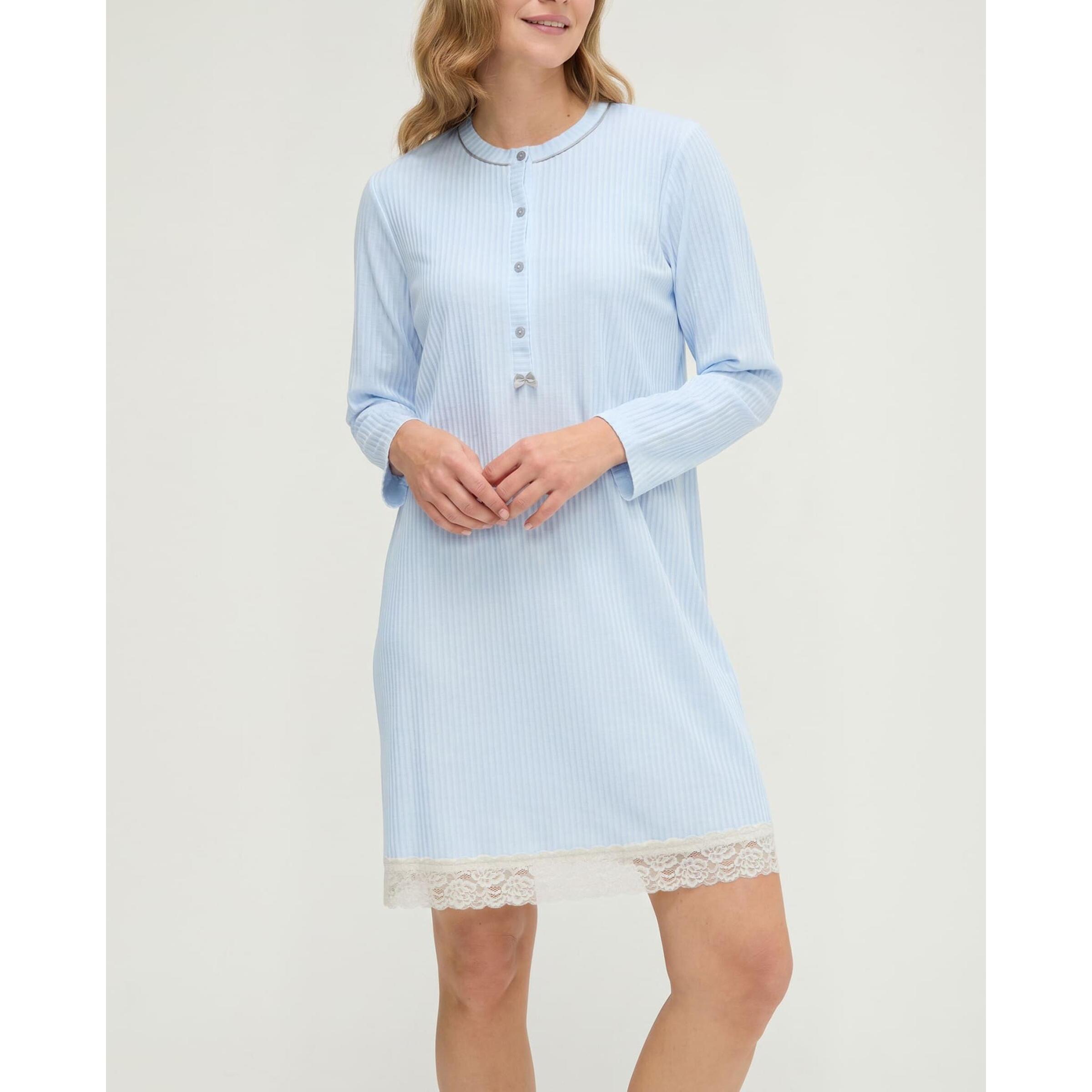 Camisón mujer lencero puntilla de manga larga