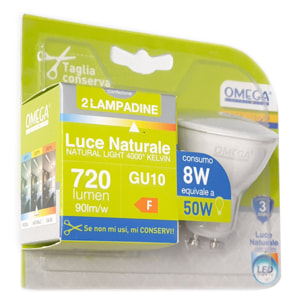 OMEGA Set 6 pezzi faretto led gu10 8w 720lm 4000k GU10
