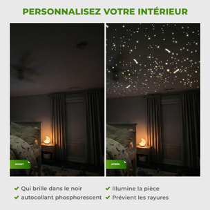 Stickers Muraux décoration adhésifs250 phosphorescents étoiles et étoiles filantes
