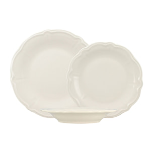 Service de table 36 pièces en grès blanc CHARLOTTE