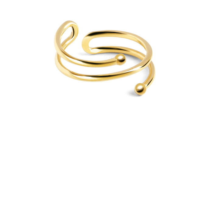 Anelli Double Dot Argento Placcato Oro