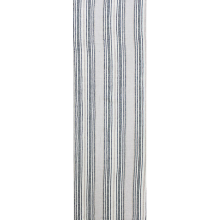 Chemin de table pur lin lavé 200 g/m² rayé gris Sombrilla gris