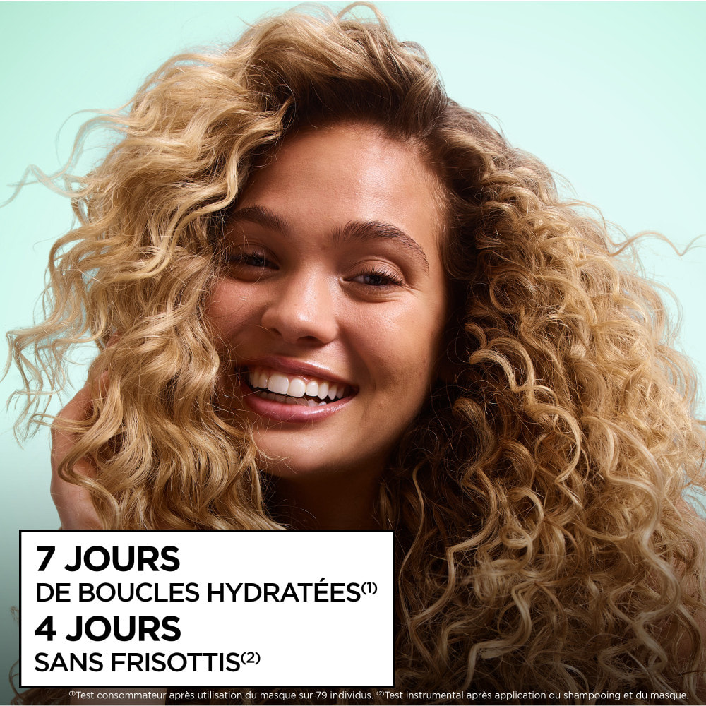 Garnier Fructis Méthode Boucles Routine Shampooing, Masque, Spray Hydratant à l'Acide Hyaluronique et beurre de Karité