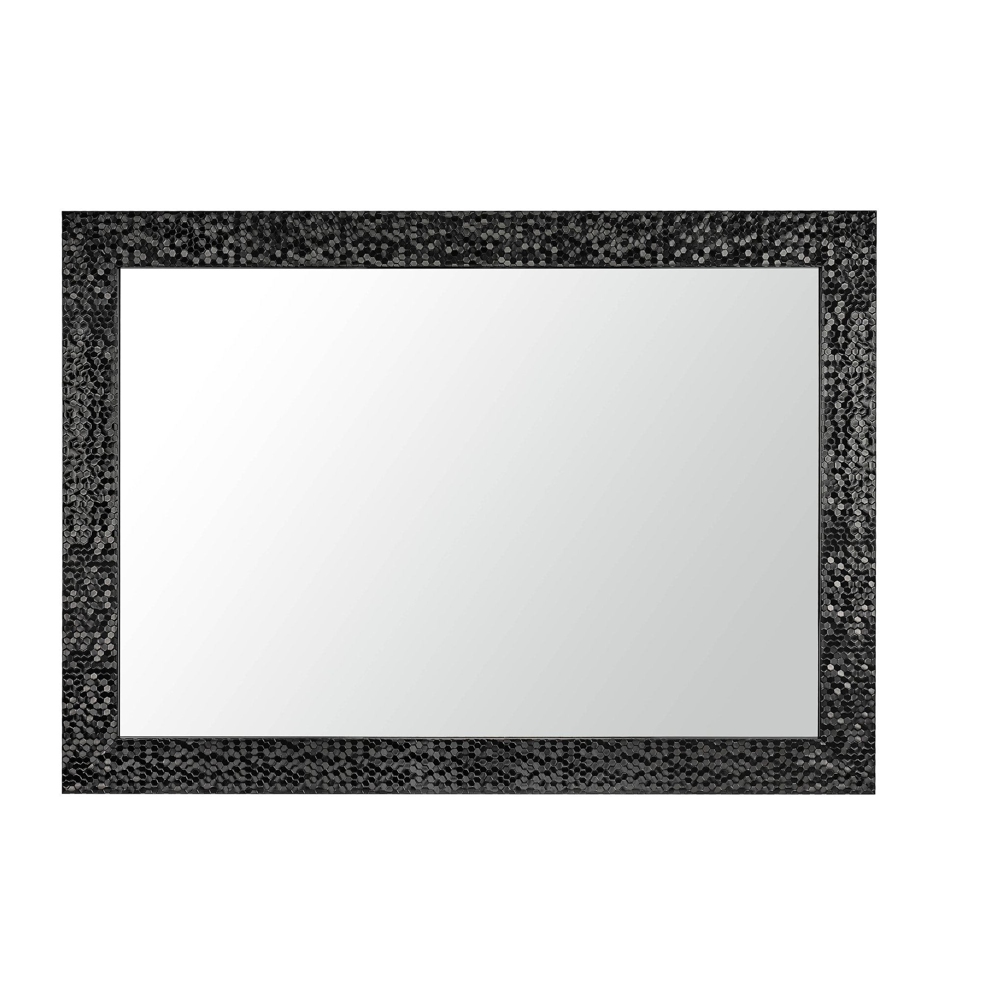 Espejo rectangular Confetti poliestireno negro 103x73x2 cm