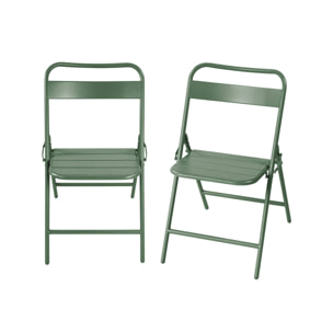 Chaise de jardin pliante acier (lot de 2) AMÉLIA