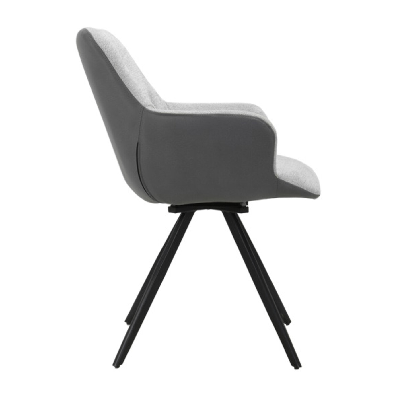 Fauteuil rotatif 180 en tissu soft avec accoudoirs - 2 coloris - ODILE