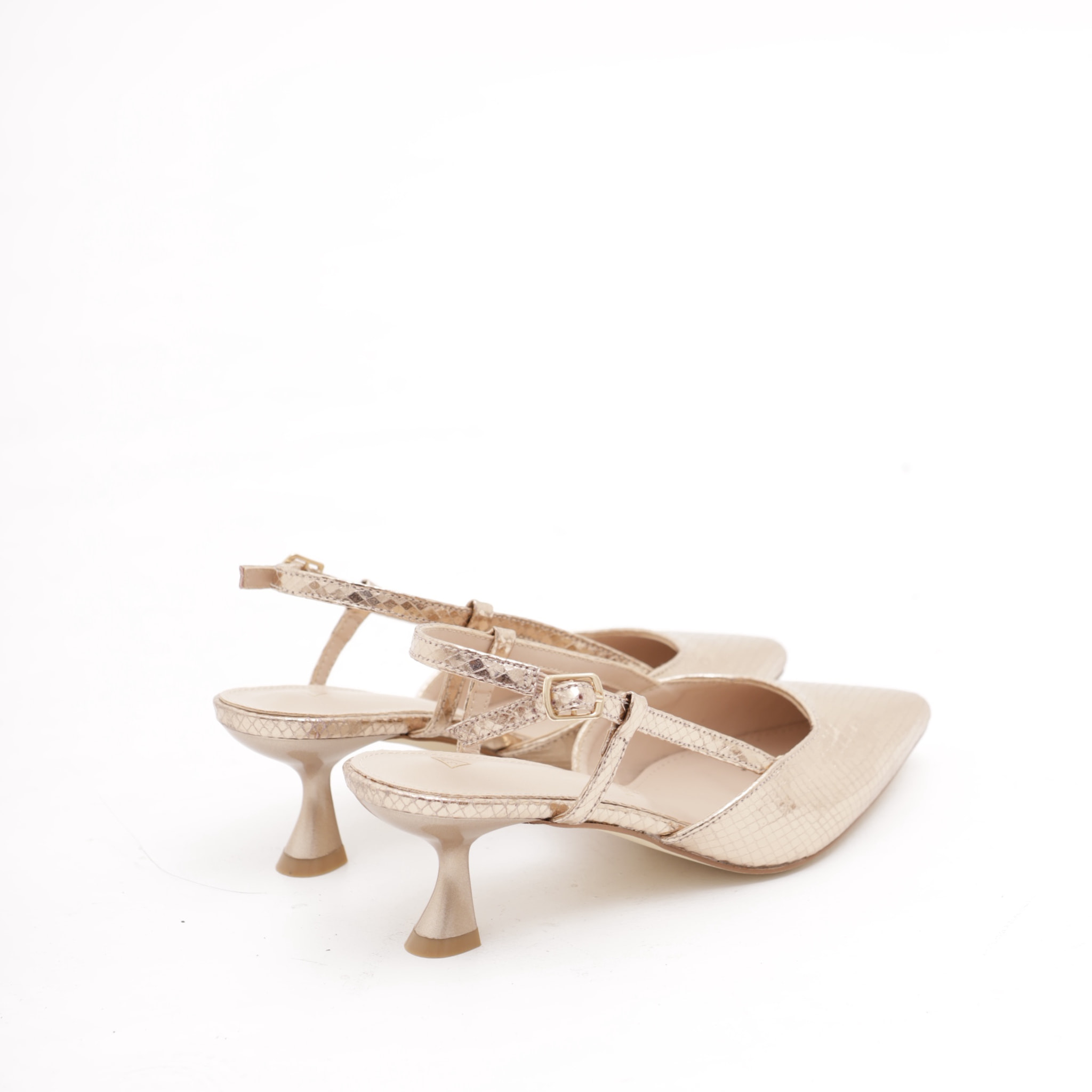 SLINGBACK SNAKE CHOCOLA' PLATINO