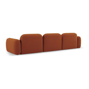 Canapé modulable "Lucien" 4 places en velours terracotta