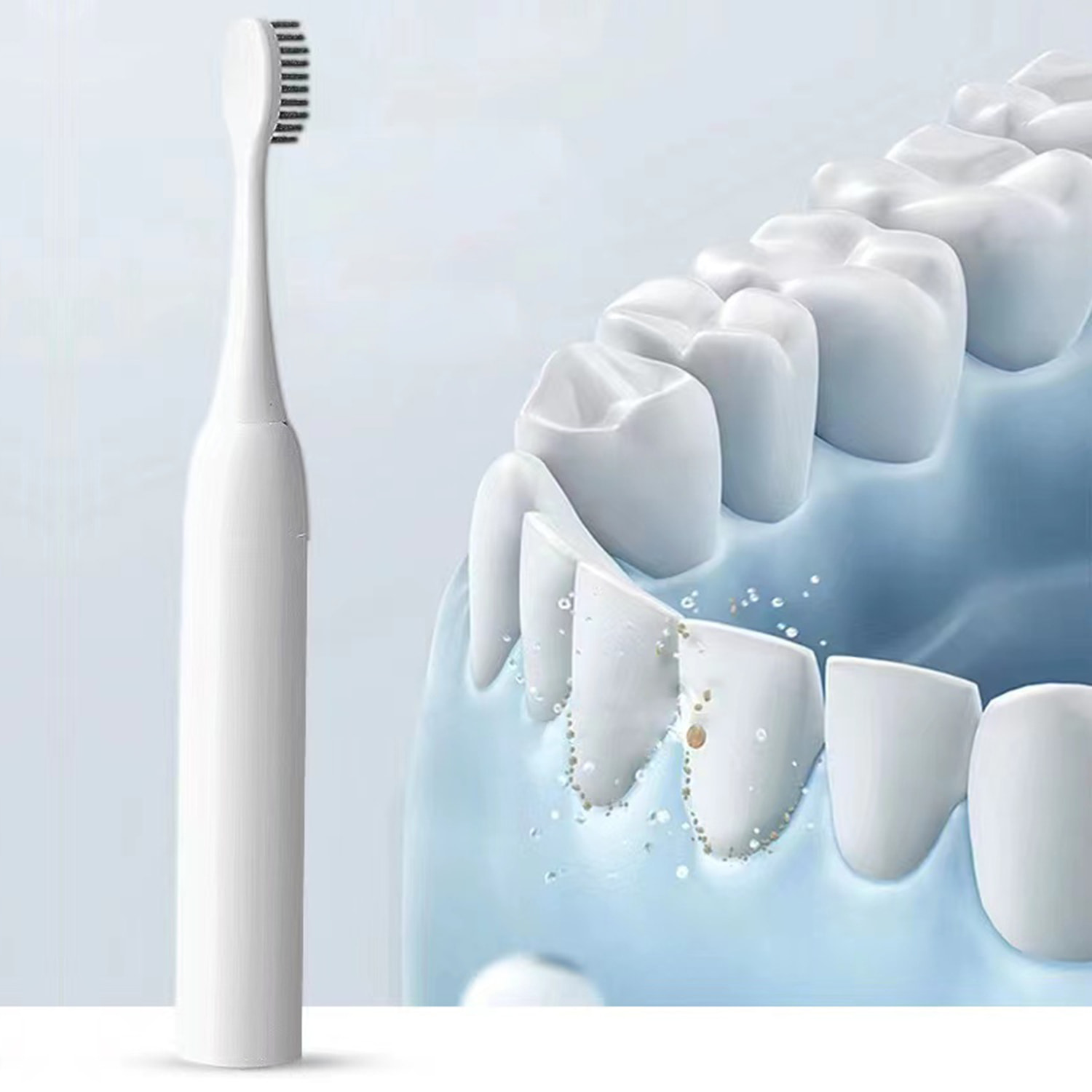 Cepillo de dientes con forma de lápiz para adultos con 5 funciones para tu salud y belleza bucal.
(Modelo recargable)