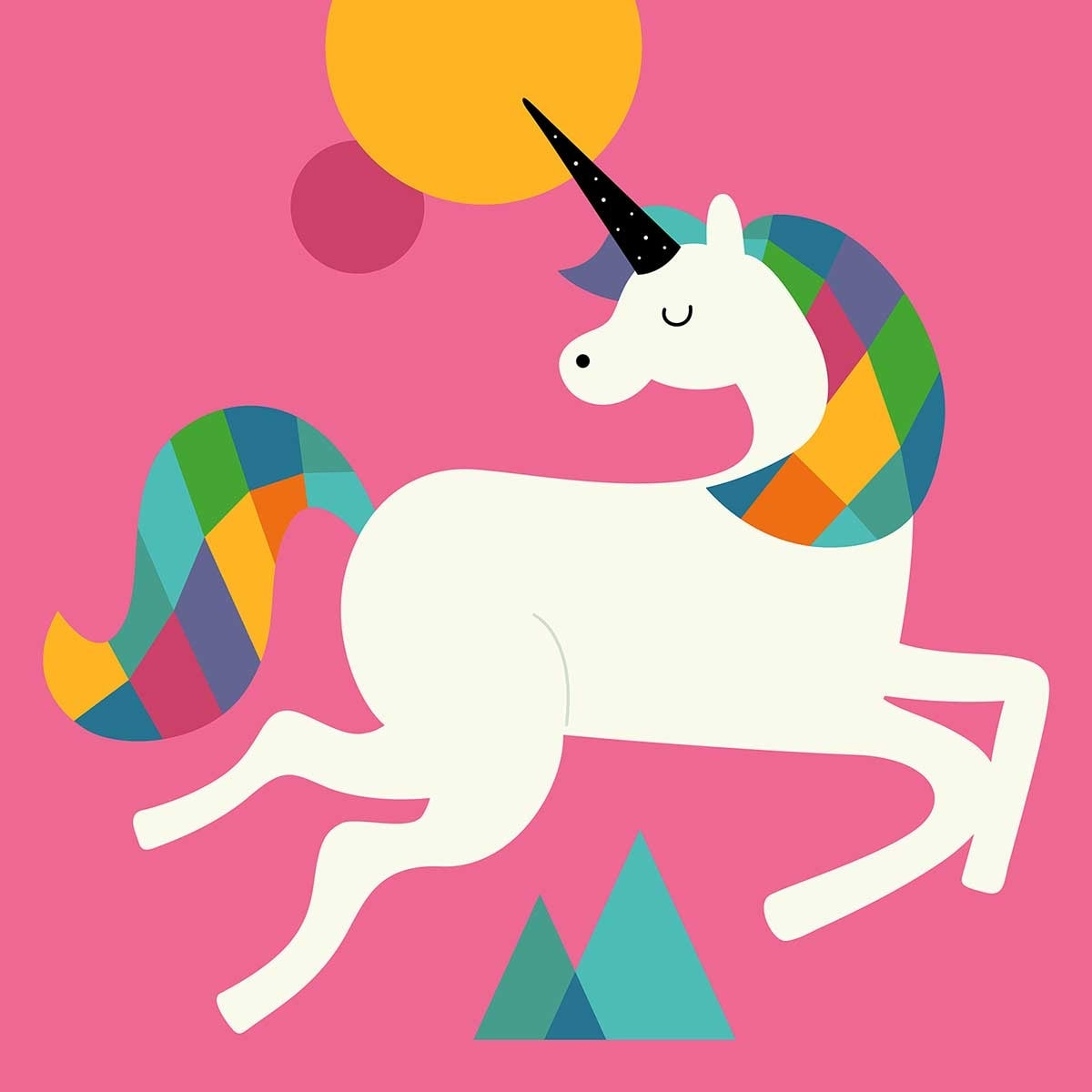 Affiche  licorne rose Affiche seule