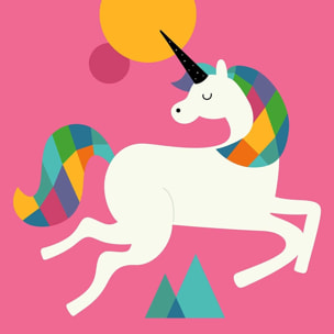 Affiche  licorne rose Affiche seule