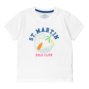 T-shirt jersey con stampa windsurf Polo Club St Martin Bianco