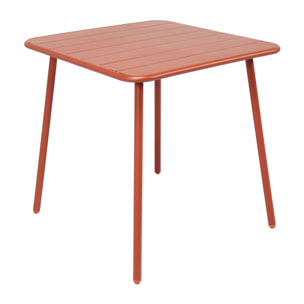 EVORA Table salon de jardin repas 4 places 70x70cm terracotta