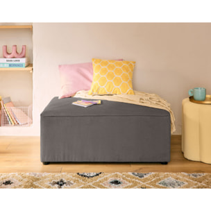 Topaze - pouf - en velours texturé - Gris