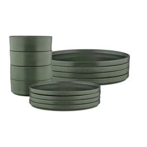 Service Les Essentiels SCANDI - 12 pièces - Olive