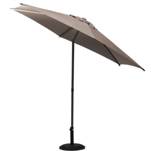 Parasol droit rond "Soya" taupe D2,7m en acier