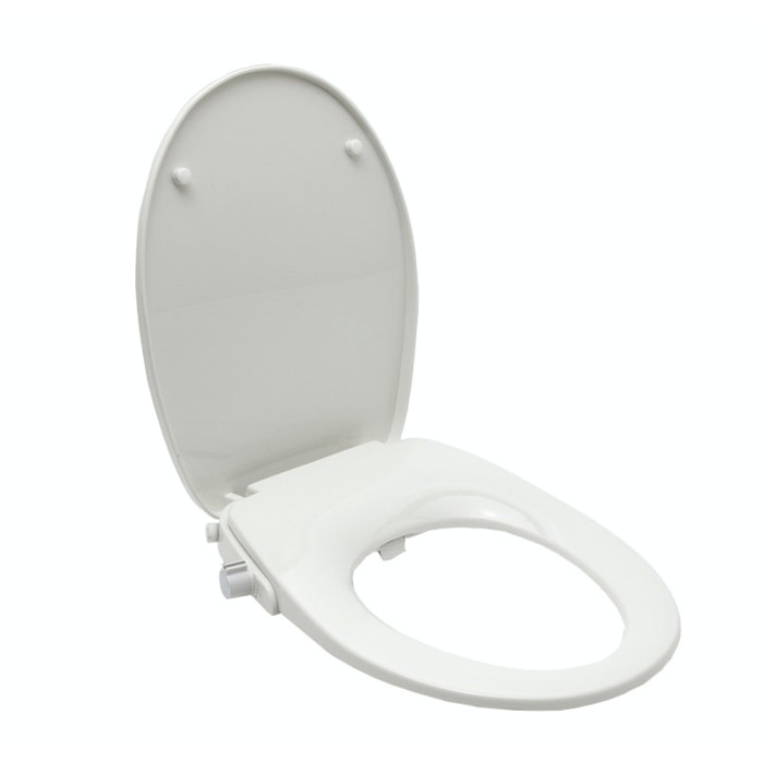 Abattant WC japonais siège de toilette Softclose sans électricité avec bidet intégré, blanc SATBEASY2233