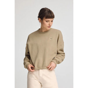 Felpa marrone chiaro, dal fit ampio con logo Polo Club