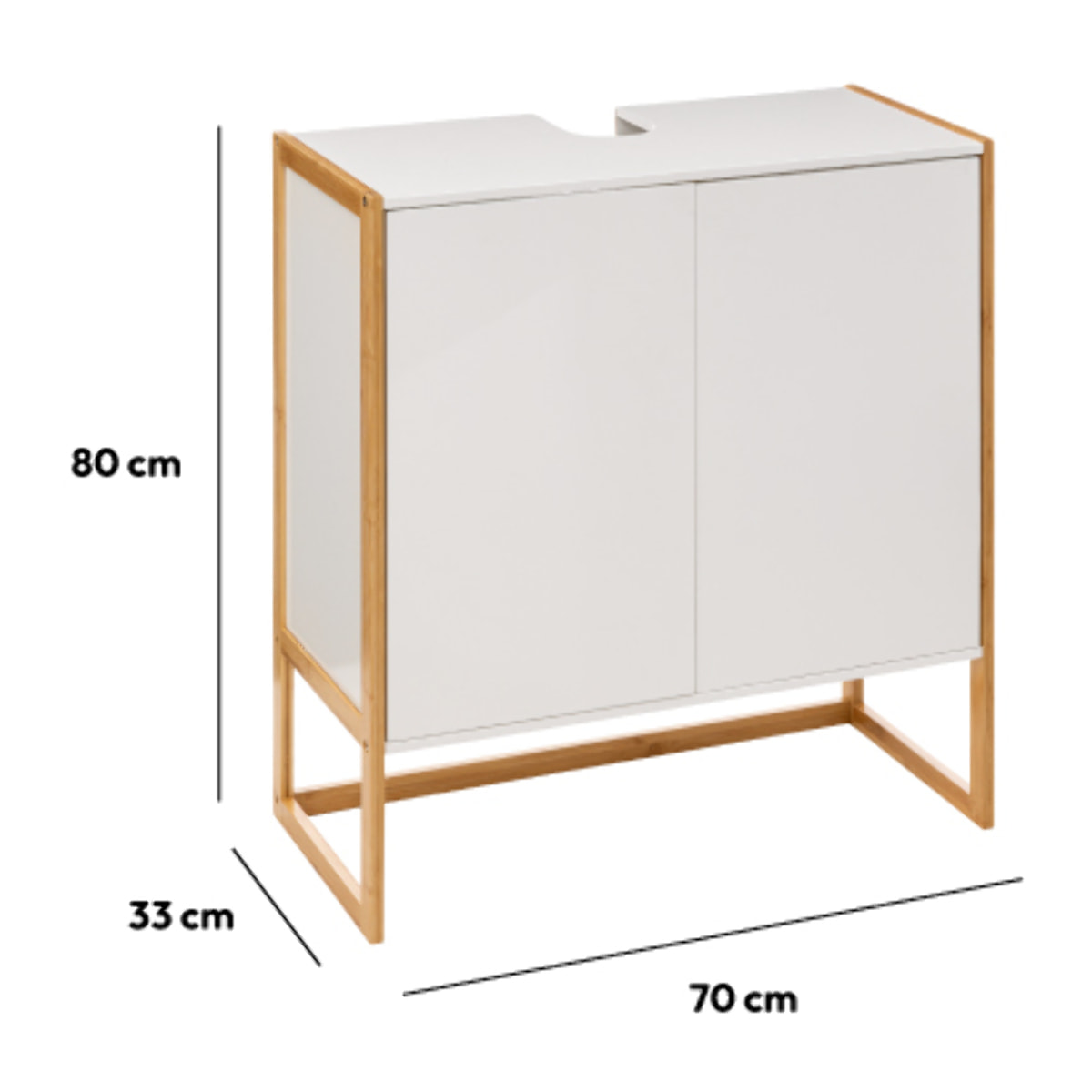 Meuble vasque 2 portes "Naturéo" blanc