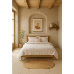 Drap housse gaze de coton lavé blanc pur