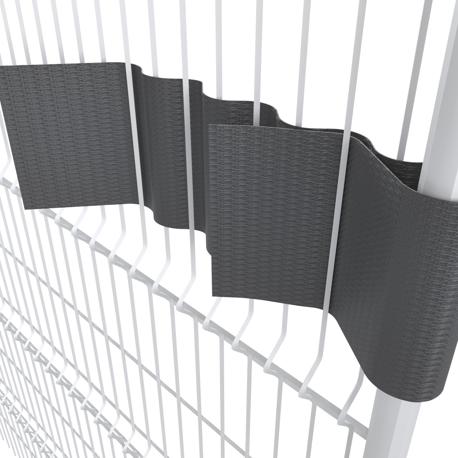 Schermo Privacy In PVC Per Recizioni A Doppia Sbarra Doppio Picchetto Rete Frangivista 650 g/m² 35 m x 19 cm Con Clip Fissaggio Grigio Scuro