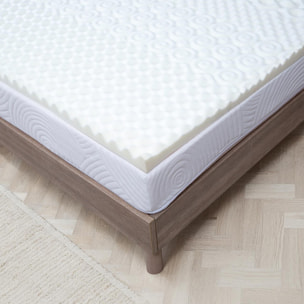 Surmatelas Nuage, 4 cm, Mémoire de Forme Haute Densité, 7 Zones de Confort, Bonne Indépendance de Couchage, Fabrication Française
