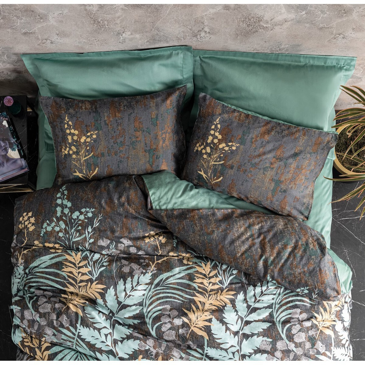 Parure housse de couette et taie(s) oreiller 100% Satin de Coton imprimé