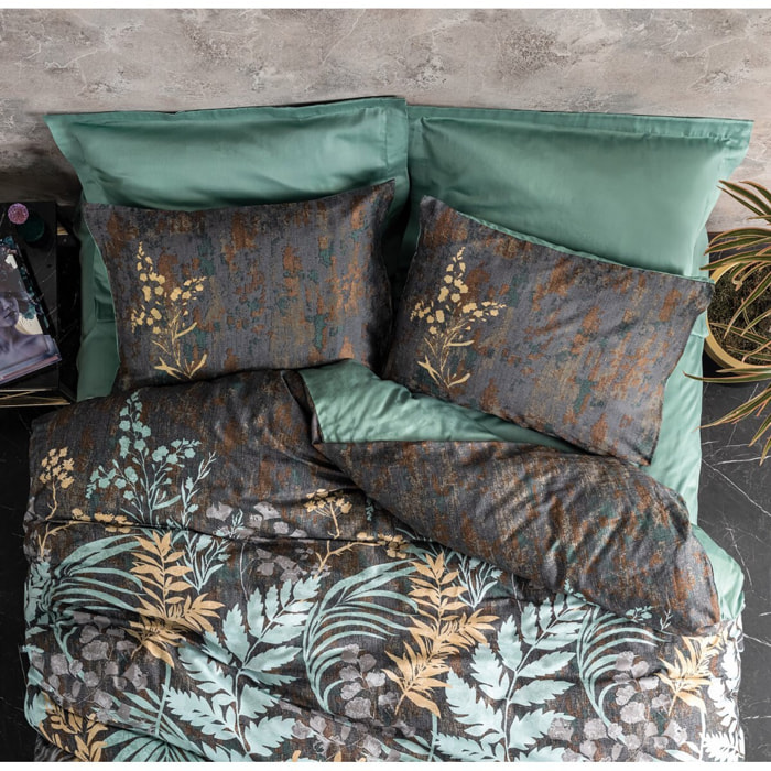 Parure housse de couette et taie(s) oreiller 100% Satin de Coton imprimé