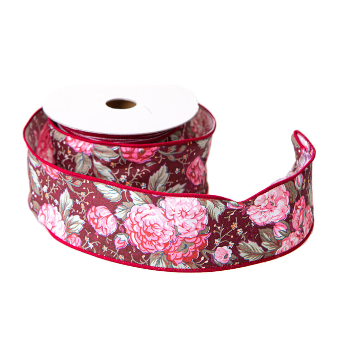 Nastro Roseto 5 Cm 9,50 Mt**Sc - Pezzi 2 - 950X5X0,01cm - Colore: Rosso - Bianchi Dino - Decorazioni Varie