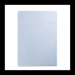 Drap plat satin de coton uni gris Ava uni glacier