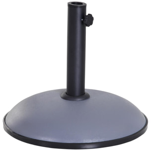 Pied de parasol rond base de lestage parasol Ø 45 x 36H cm poids net 20 Kg ciment PVC gris noir
