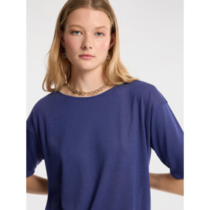 Elena Mirò - Camiseta de tejido de punto tricot - Azul