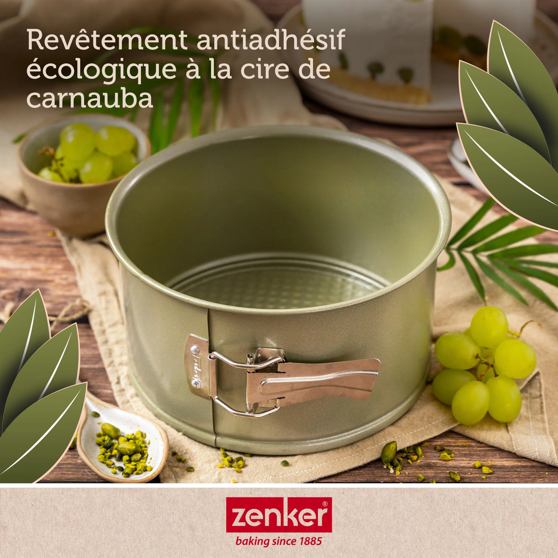 Lot de 2 moules à gâteaux 18/18 cm en acier Zenker Green Vision