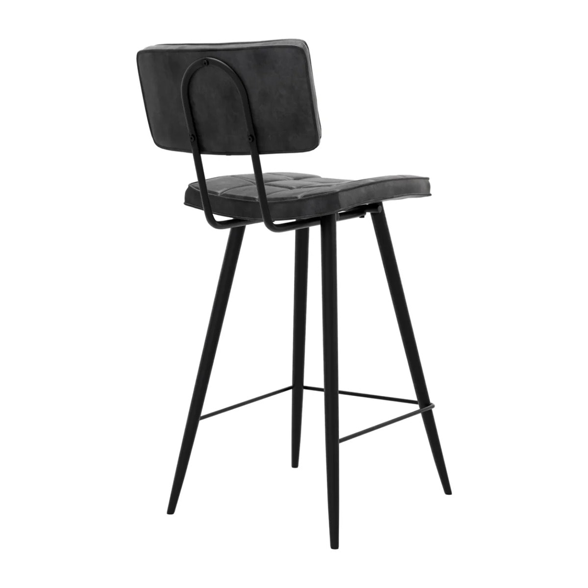Lot de 2 chaises pour îlot central 66 cm capitonnée gris/noir - Texas