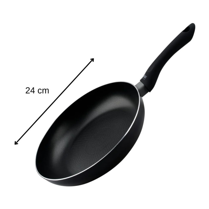 Lot de 2 poêles de cuisine 20 cm et 24 cm fond en nid d'abeille Elo Smart life