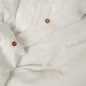 Parure housse de couette gaze de microfibre blanc