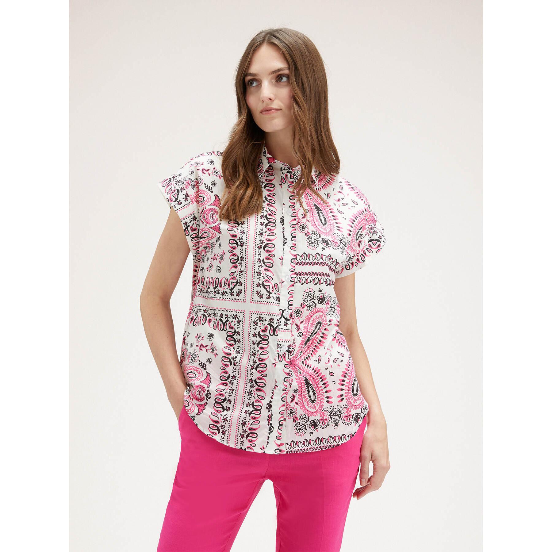 Motivi - Camisa de kimono estampado fular - Fuchsia