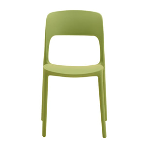 Set di 4 sedie SOUTH BEACH in polipropilene verde oliva