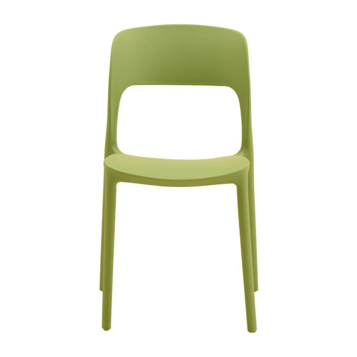 Set di 4 sedie SOUTH BEACH in polipropilene verde oliva